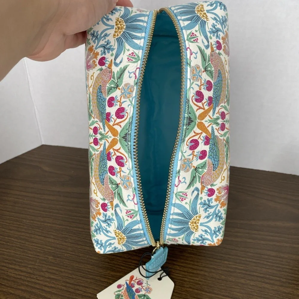 William Morris At Home Summer Strawberry Thief Toiletry Large Wash Bag 6x9